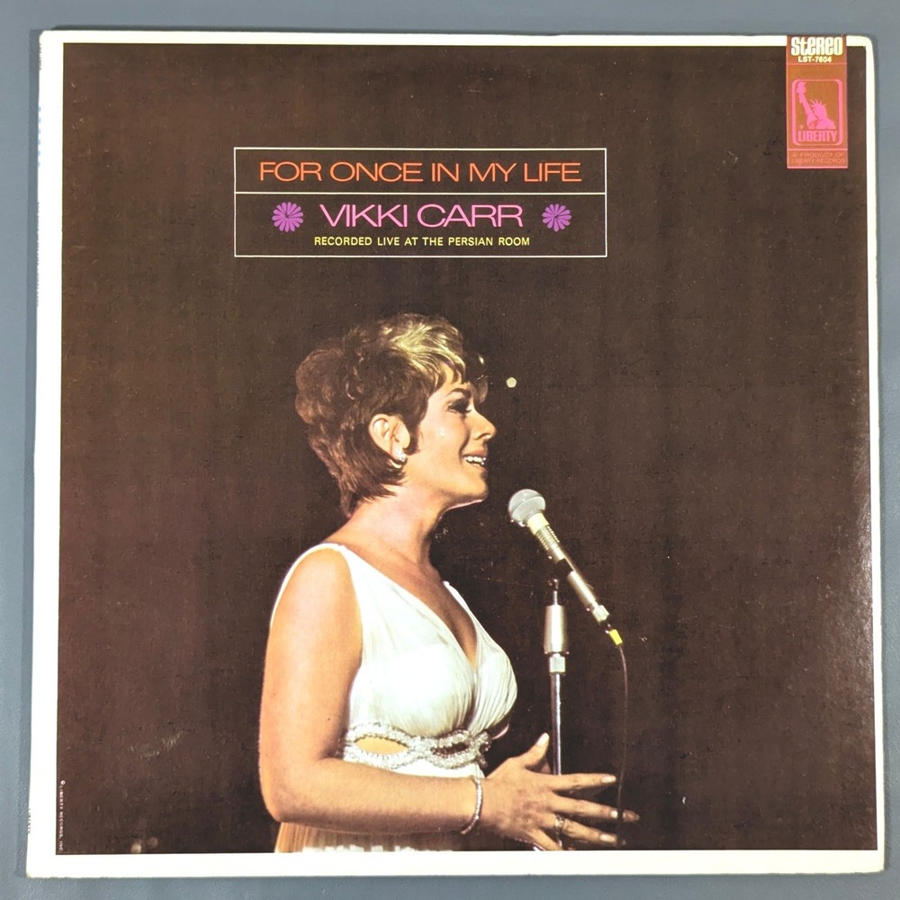 Vikki Carr For Once In My Life Live Persian Room 1969 Vinyl LP Liberty LST-7604